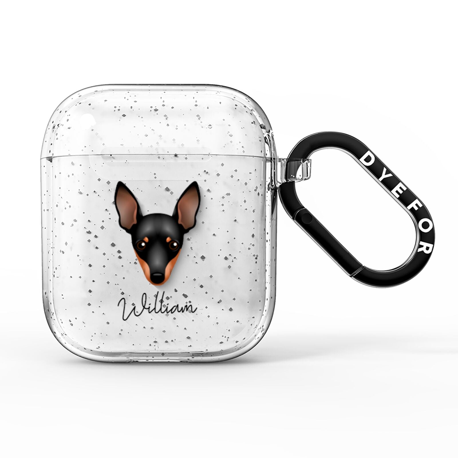 Miniature Pinscher Personalised AirPods Glitter Case