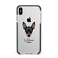 Miniature Pinscher Personalised Apple iPhone Xs Max Impact Case Black Edge on Silver Phone