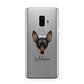 Miniature Pinscher Personalised Samsung Galaxy S9 Plus Case on Silver phone