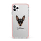 Miniature Pinscher Personalised iPhone 11 Pro Max Impact Pink Edge Case