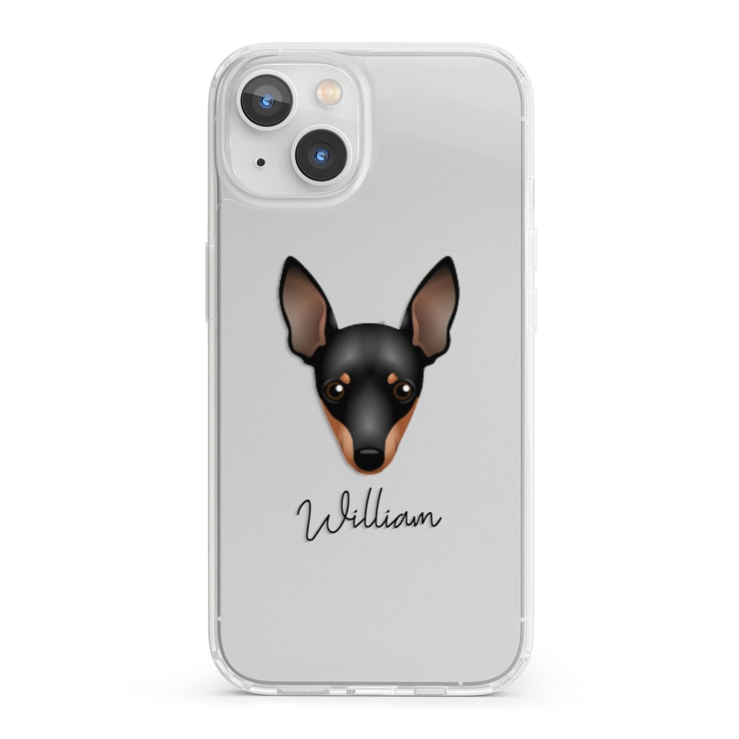 Miniature Pinscher Personalised iPhone 13 Clear Bumper Case