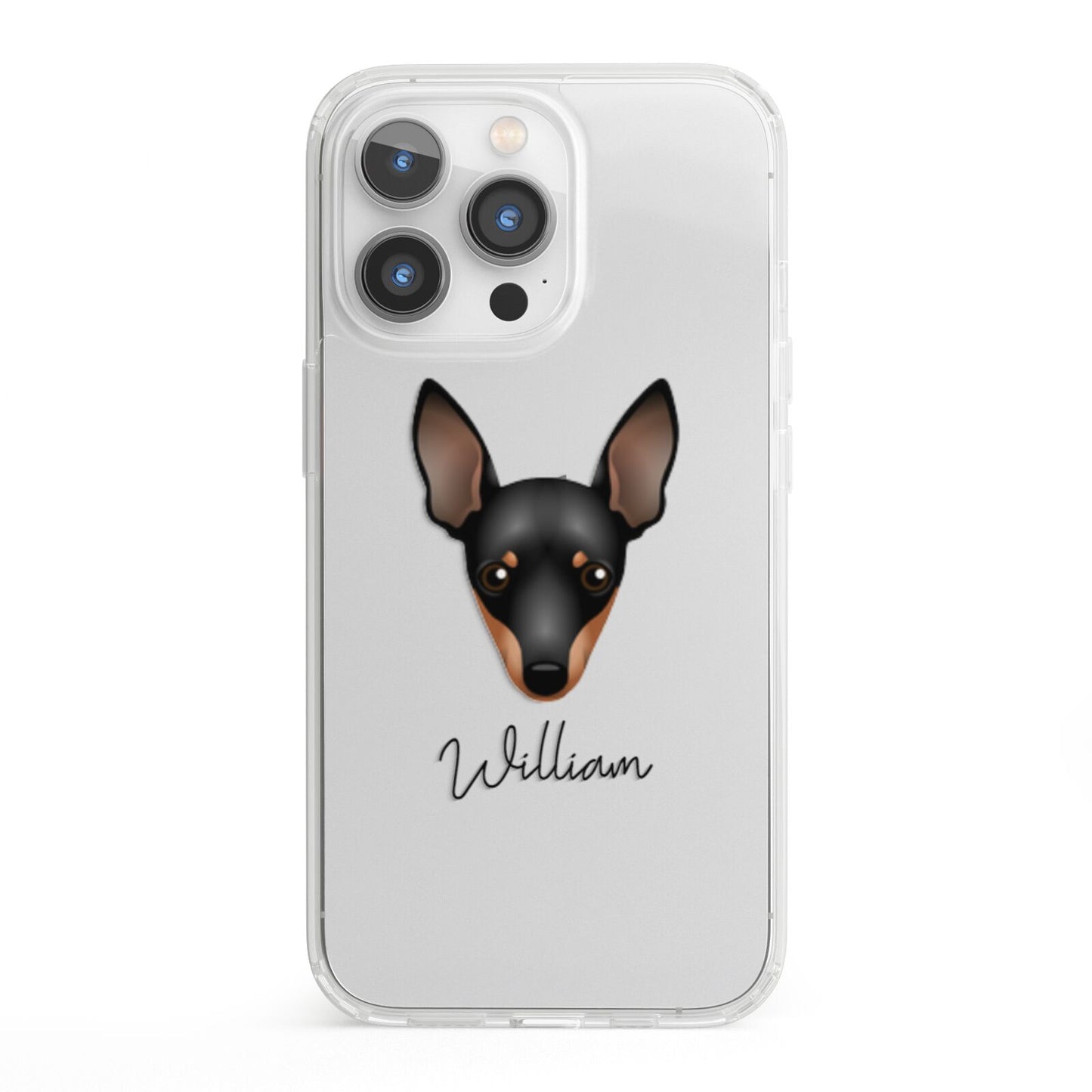 Miniature Pinscher Personalised iPhone 13 Pro Clear Bumper Case