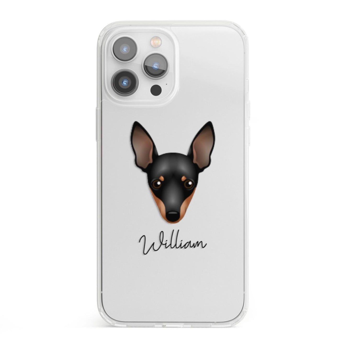 Miniature Pinscher Personalised iPhone 13 Pro Max Clear Bumper Case