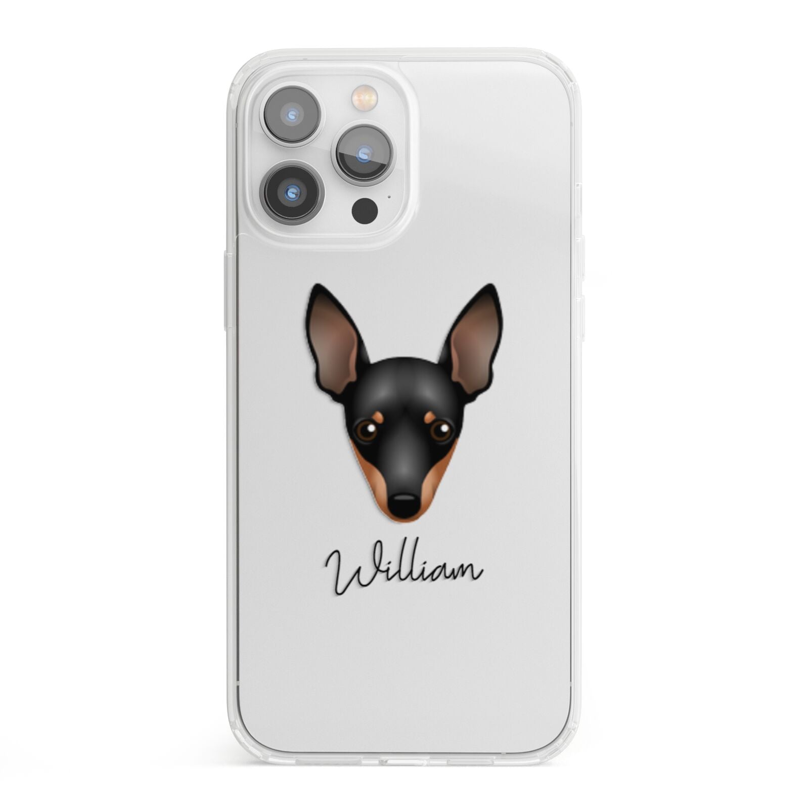 Miniature Pinscher Personalised iPhone 13 Pro Max Clear Bumper Case