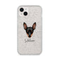 Miniature Pinscher Personalised iPhone 14 Plus Glitter Tough Case Starlight
