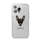 Miniature Pinscher Personalised iPhone 14 Pro Max Glitter Tough Case Silver