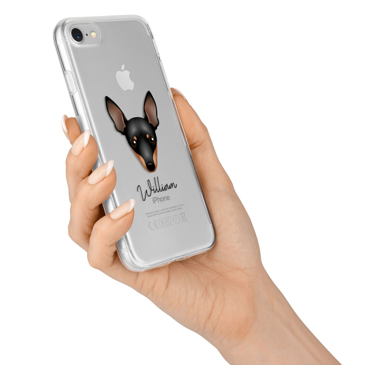 Miniature Pinscher Personalised iPhone 7 Bumper Case on Silver iPhone Alternative Image