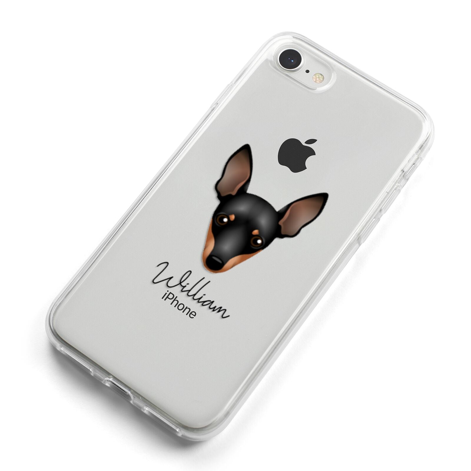 Miniature Pinscher Personalised iPhone 8 Bumper Case on Silver iPhone Alternative Image