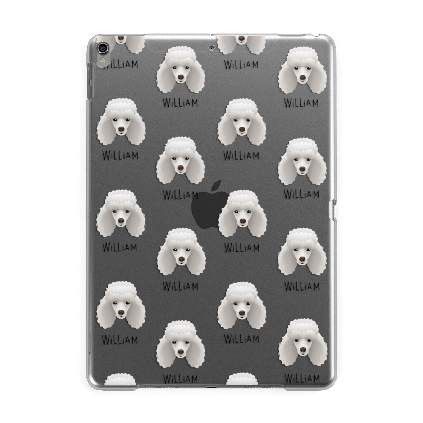 Miniature Poodle Icon with Name Apple iPad Grey Case