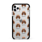 Miniature Poodle Icon with Name Apple iPhone 11 Pro Max in Silver with Black Impact Case