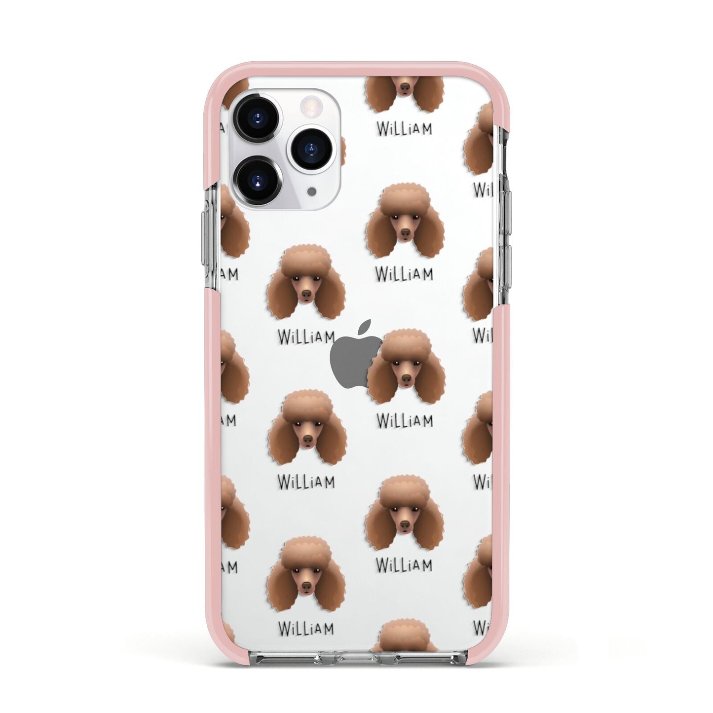 Miniature Poodle Icon with Name Apple iPhone 11 Pro in Silver with Pink Impact Case