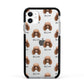 Miniature Poodle Icon with Name Apple iPhone 11 in White with Black Impact Case