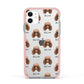 Miniature Poodle Icon with Name Apple iPhone 11 in White with Pink Impact Case