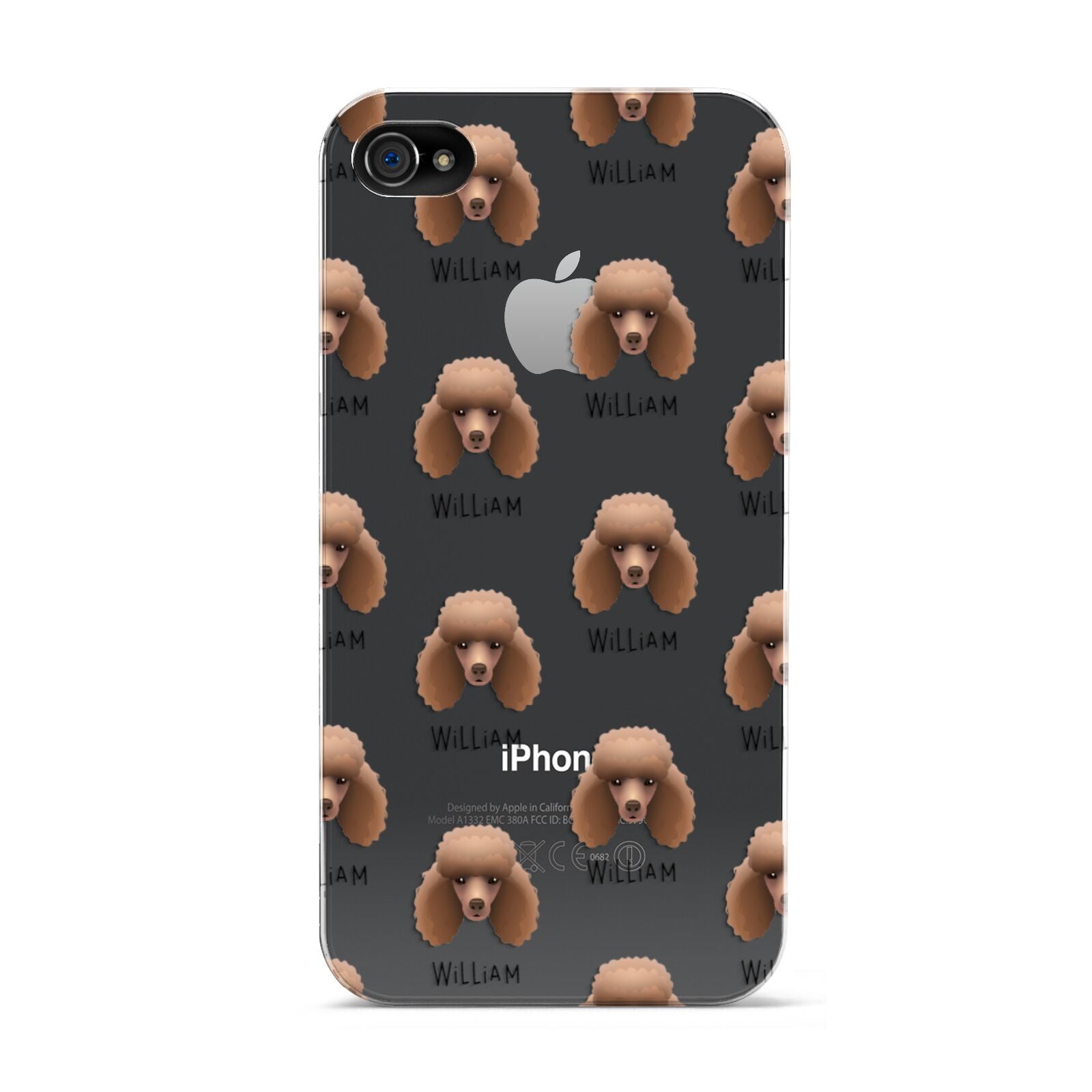 Miniature Poodle Icon with Name Apple iPhone 4s Case
