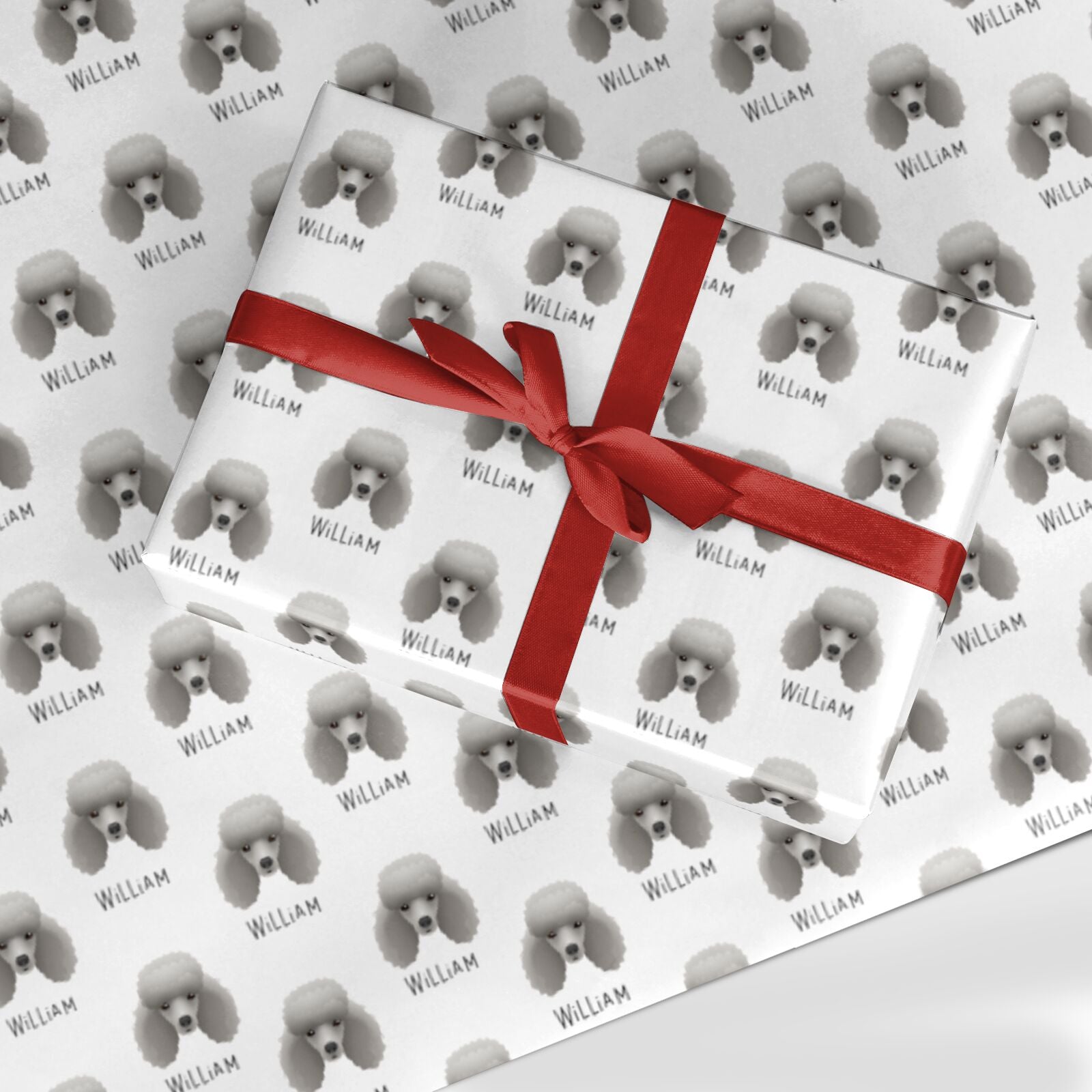 Miniature Poodle Icon with Name Custom Wrapping Paper