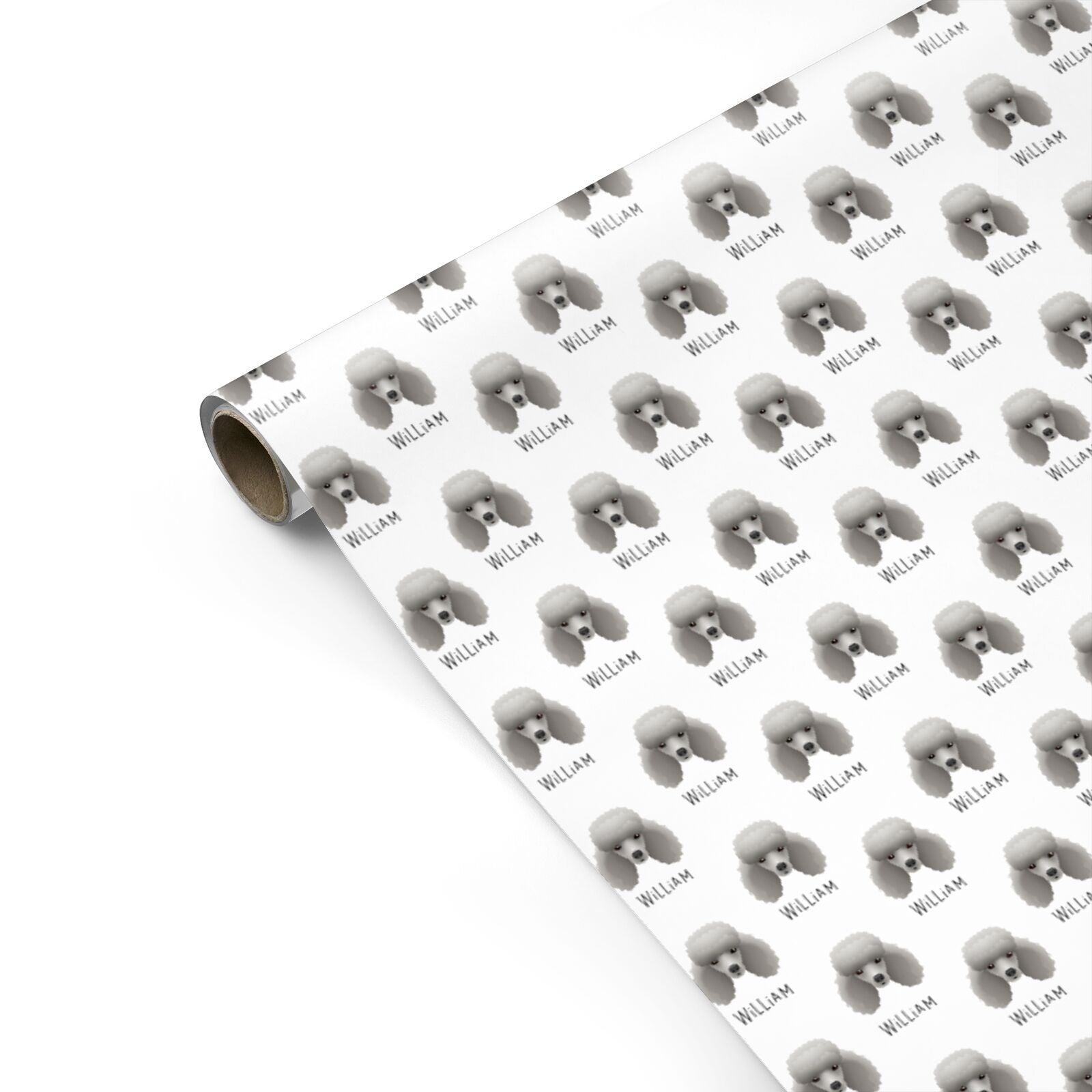 Miniature Poodle Icon with Name Personalised Gift Wrap