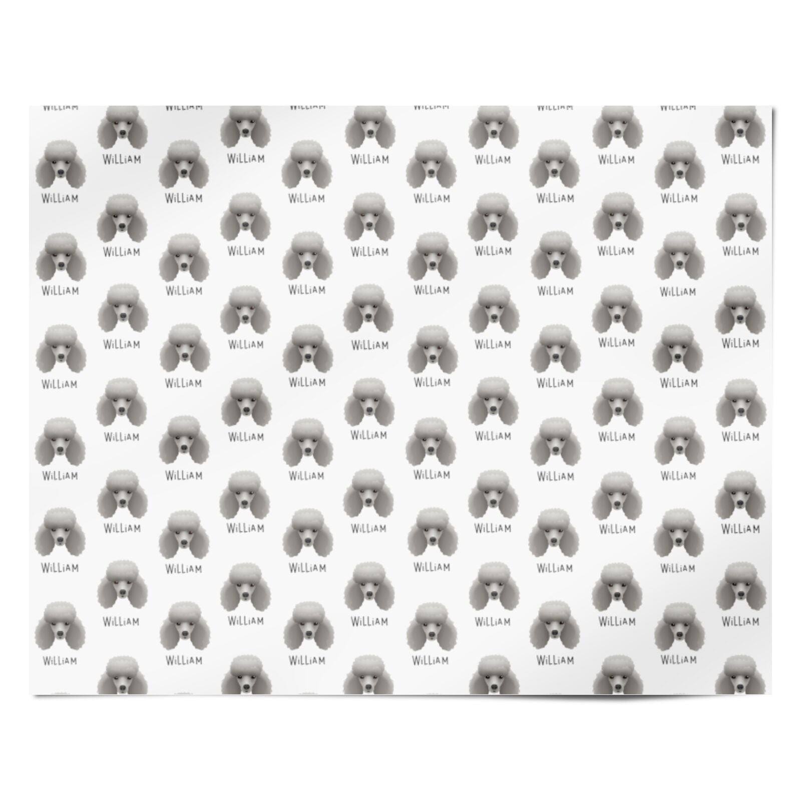 Miniature Poodle Icon with Name Personalised Wrapping Paper Alternative
