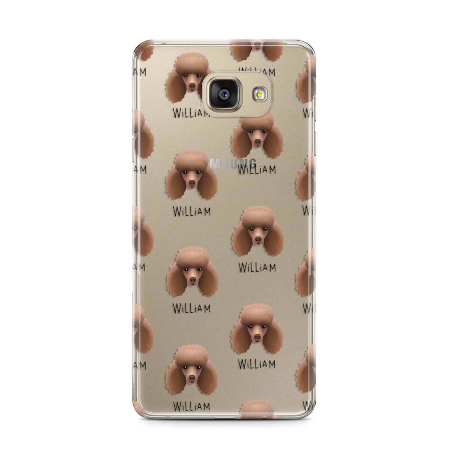 Miniature Poodle Icon with Name Samsung Galaxy A7 2016 Case on gold phone