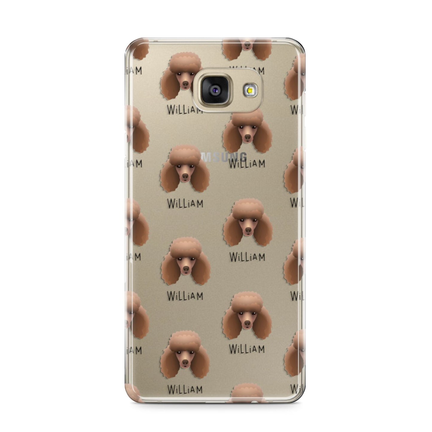 Miniature Poodle Icon with Name Samsung Galaxy A9 2016 Case on gold phone