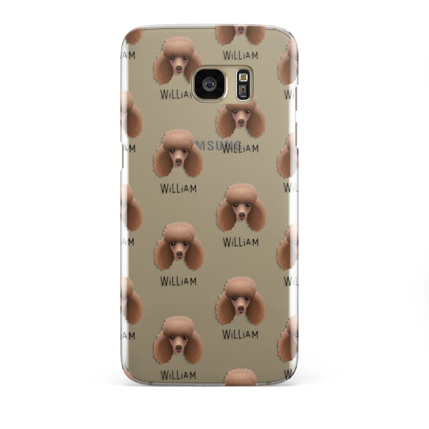 Miniature Poodle Icon with Name Samsung Galaxy S7 Edge Case