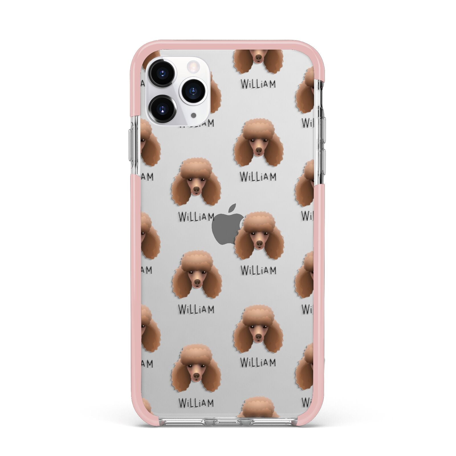 Miniature Poodle Icon with Name iPhone 11 Pro Max Impact Pink Edge Case