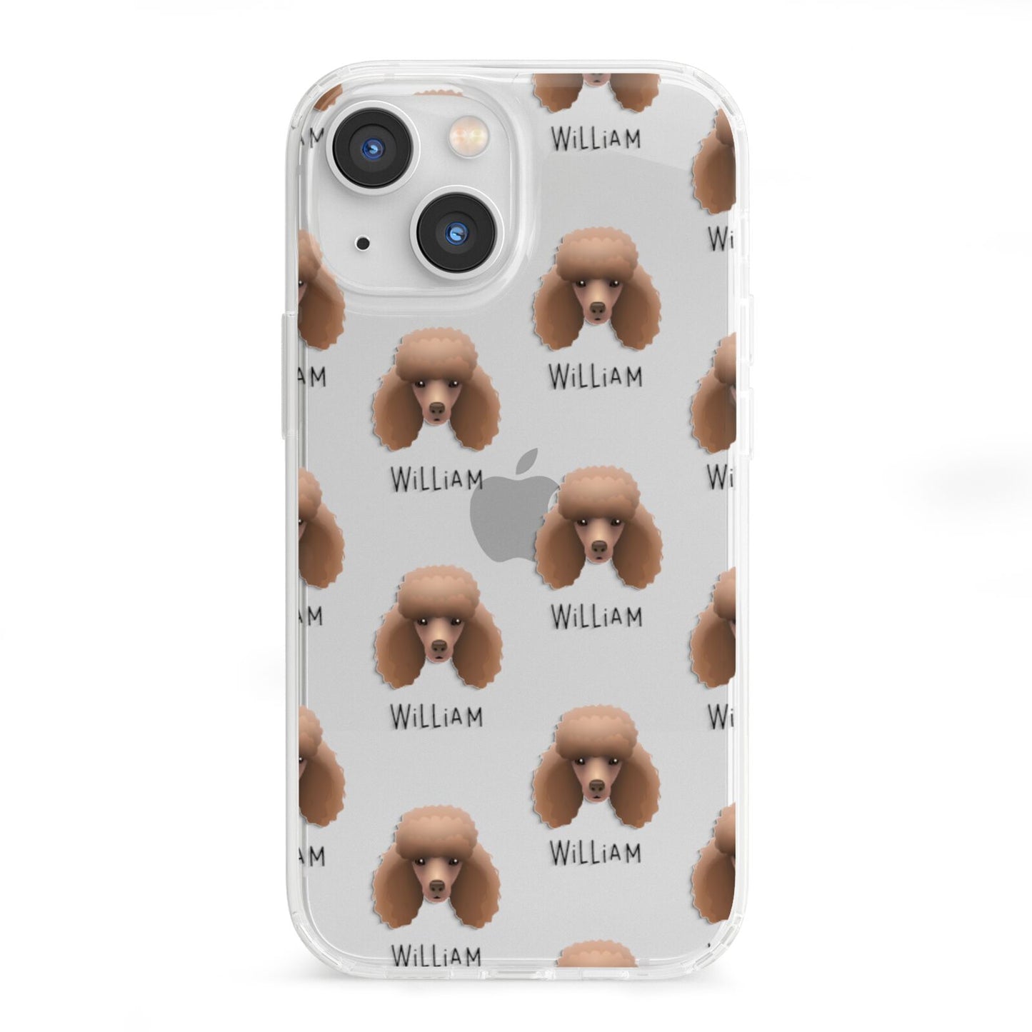 Miniature Poodle Icon with Name iPhone 13 Mini Clear Bumper Case
