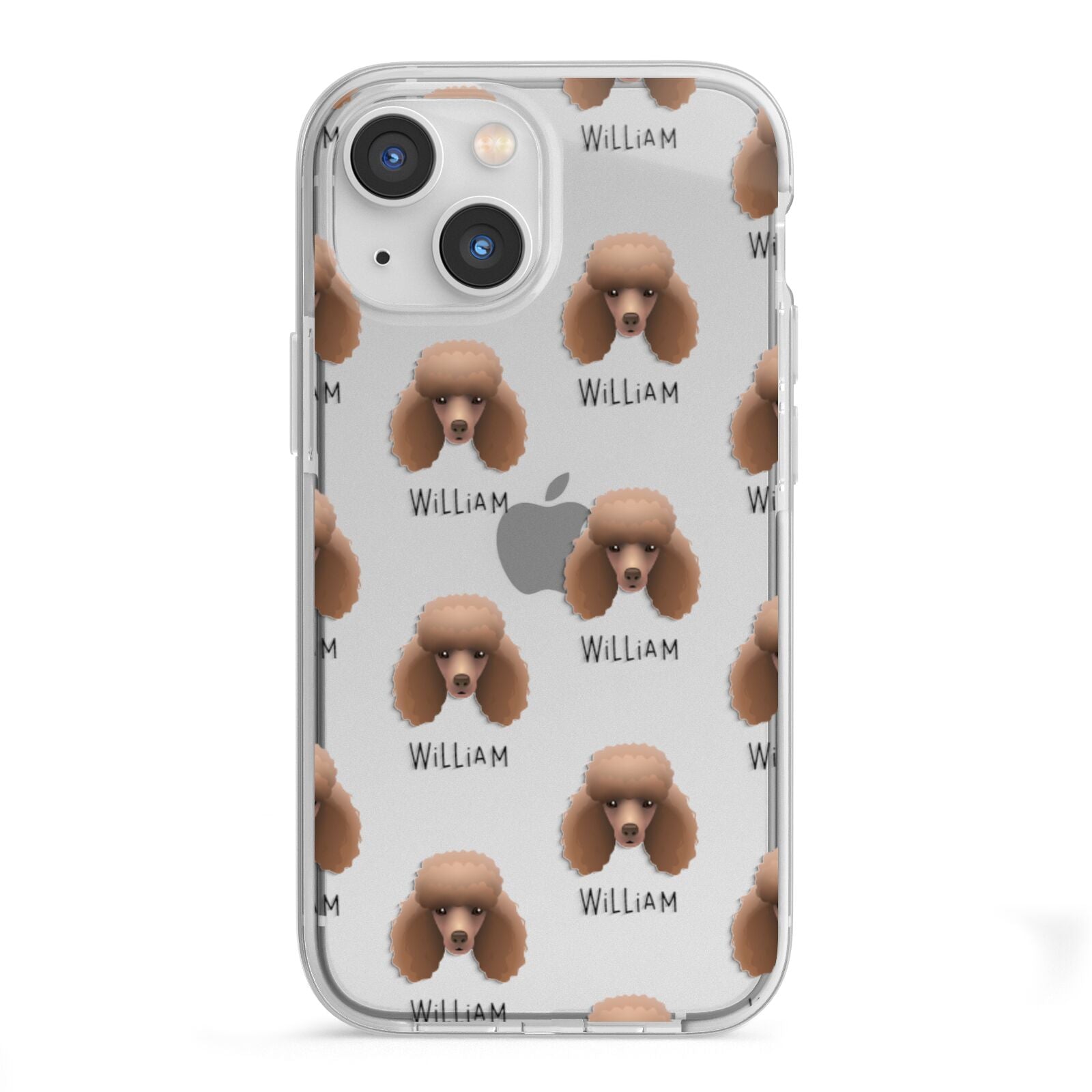 Miniature Poodle Icon with Name iPhone 13 Mini TPU Impact Case with White Edges
