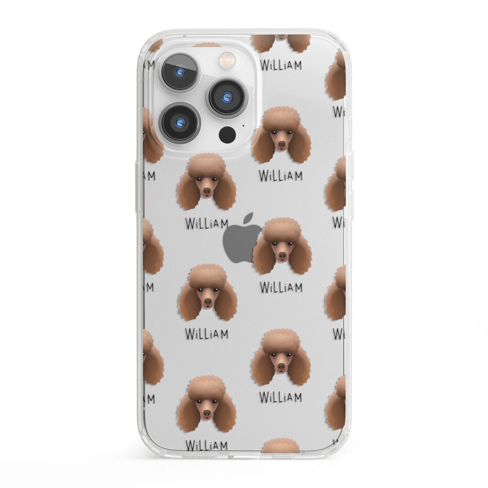 Miniature Poodle Icon with Name iPhone 13 Pro Clear Bumper Case