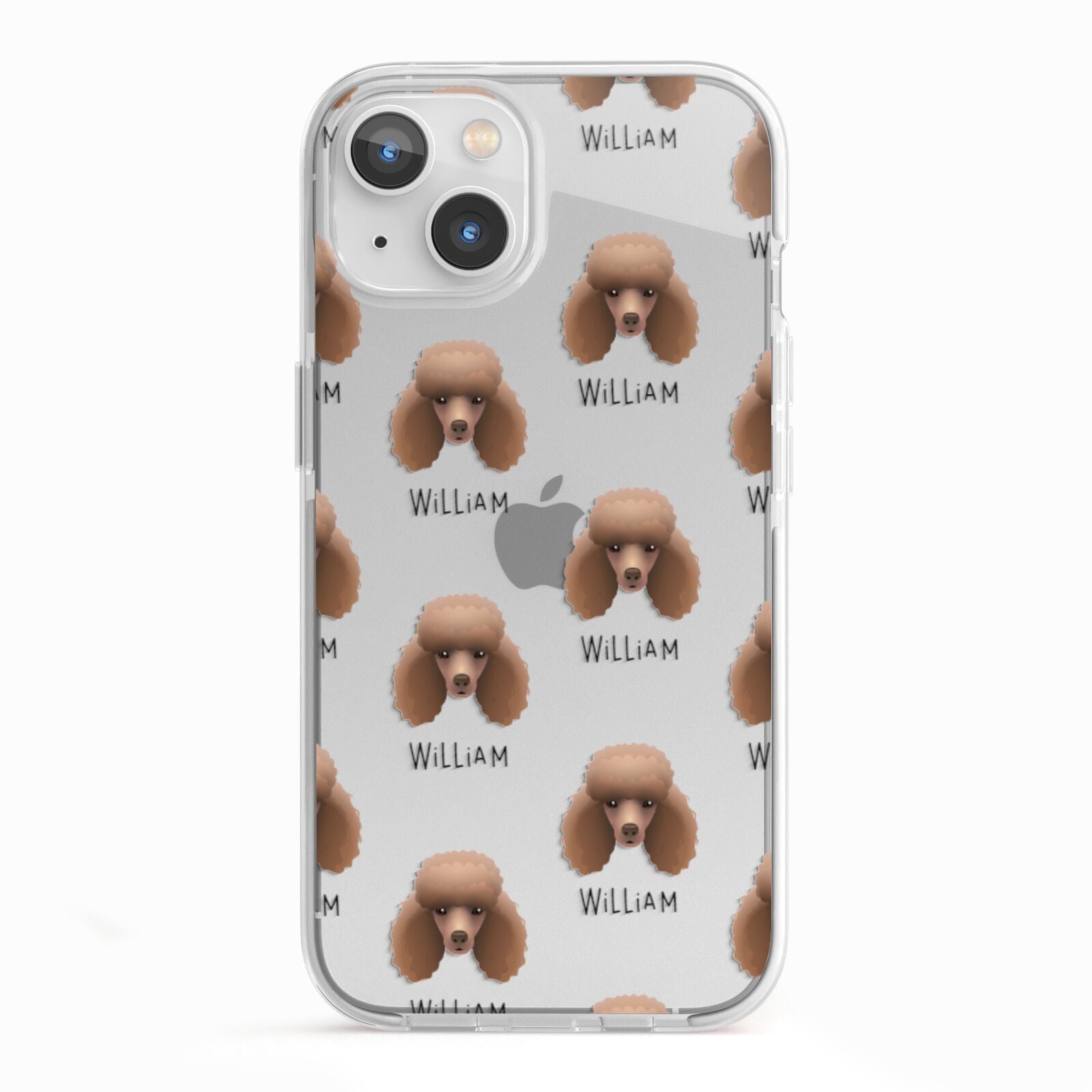 Miniature Poodle Icon with Name iPhone 13 TPU Impact Case with White Edges