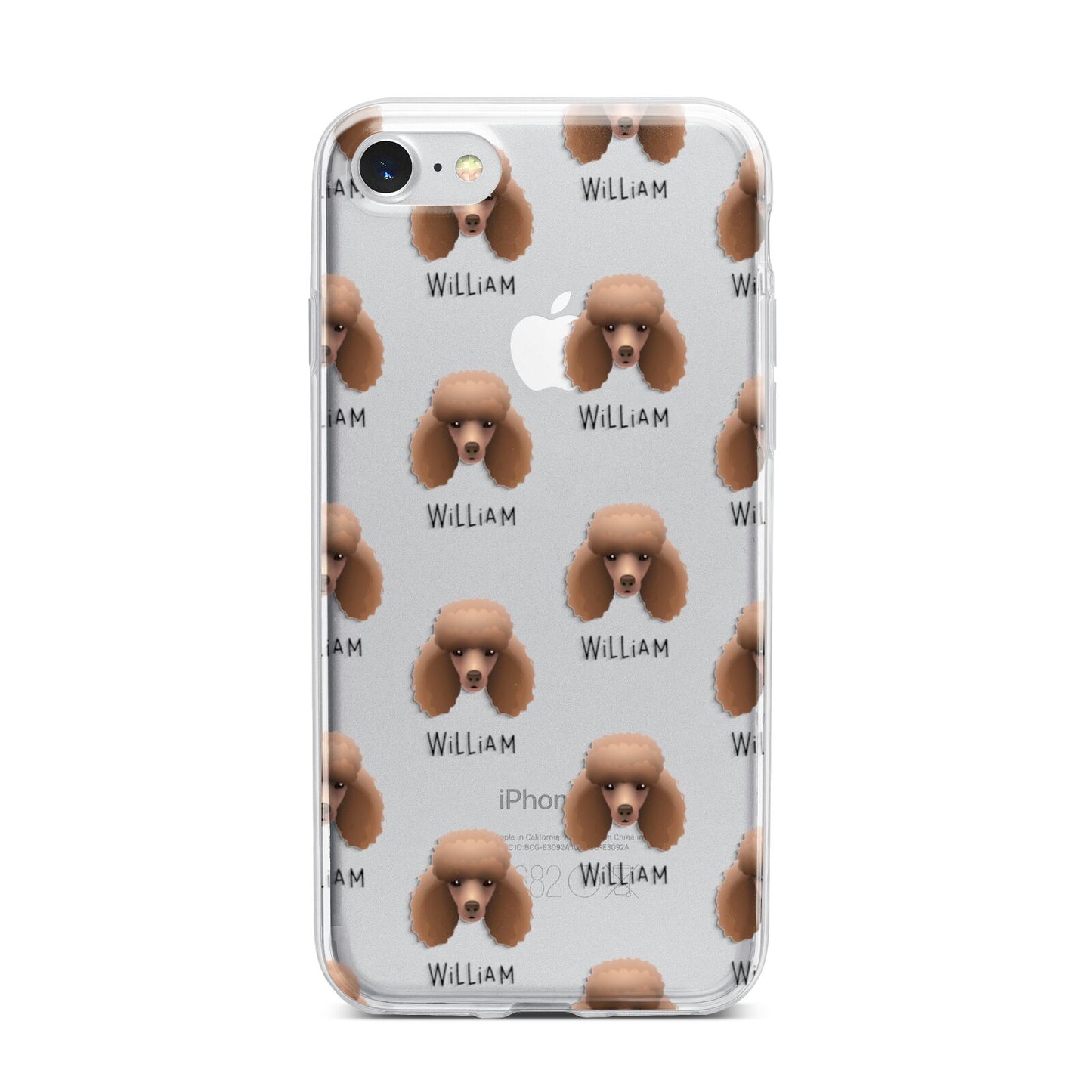 Miniature Poodle Icon with Name iPhone 7 Bumper Case on Silver iPhone