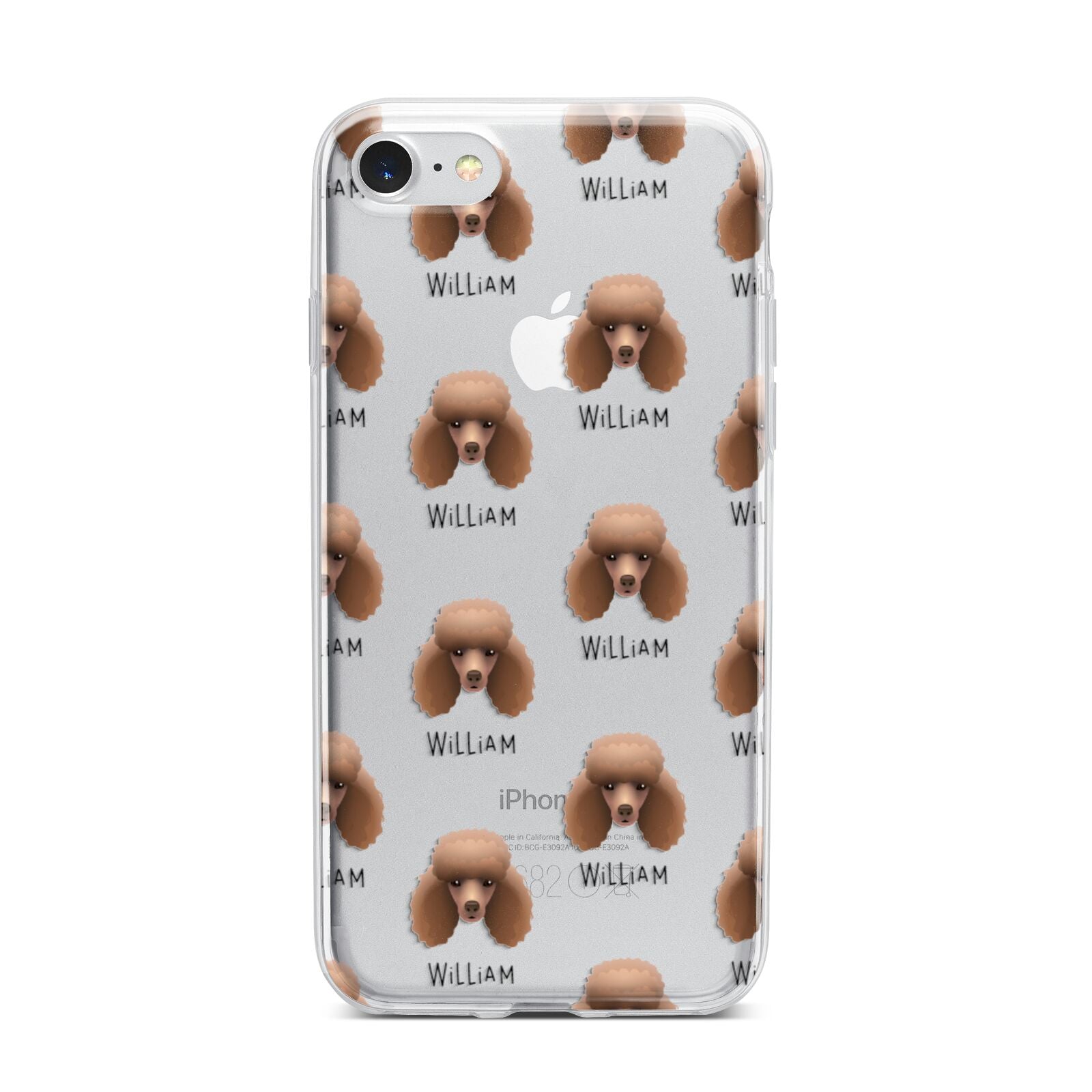 Miniature Poodle Icon with Name iPhone 7 Bumper Case on Silver iPhone