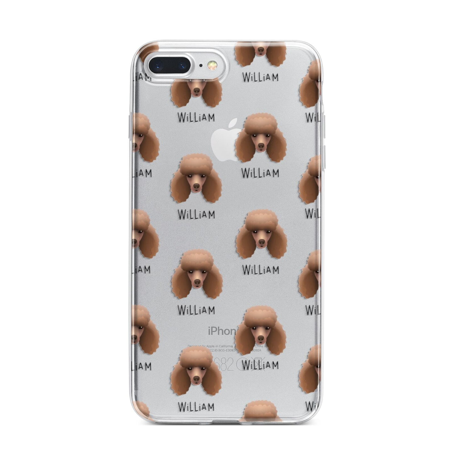 Miniature Poodle Icon with Name iPhone 7 Plus Bumper Case on Silver iPhone
