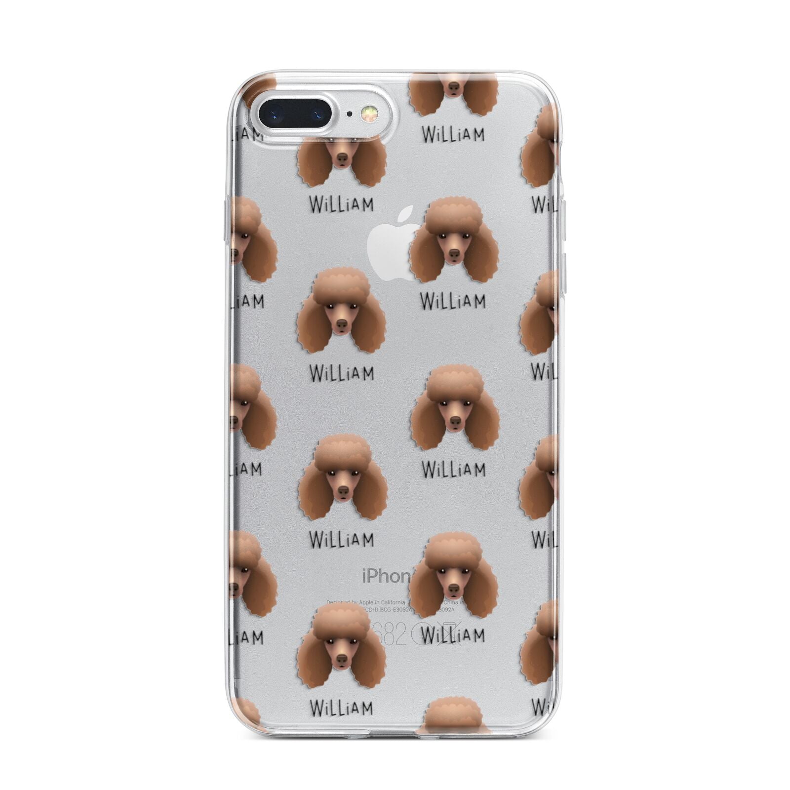 Miniature Poodle Icon with Name iPhone 7 Plus Bumper Case on Silver iPhone