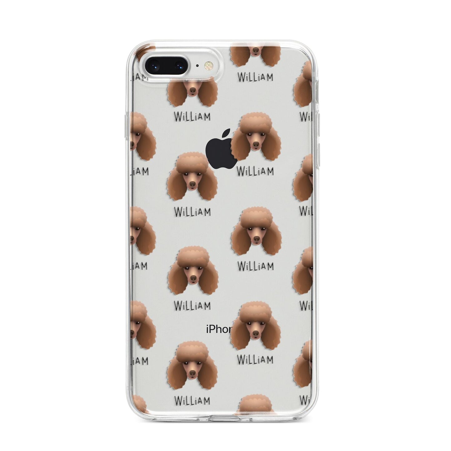 Miniature Poodle Icon with Name iPhone 8 Plus Bumper Case on Silver iPhone