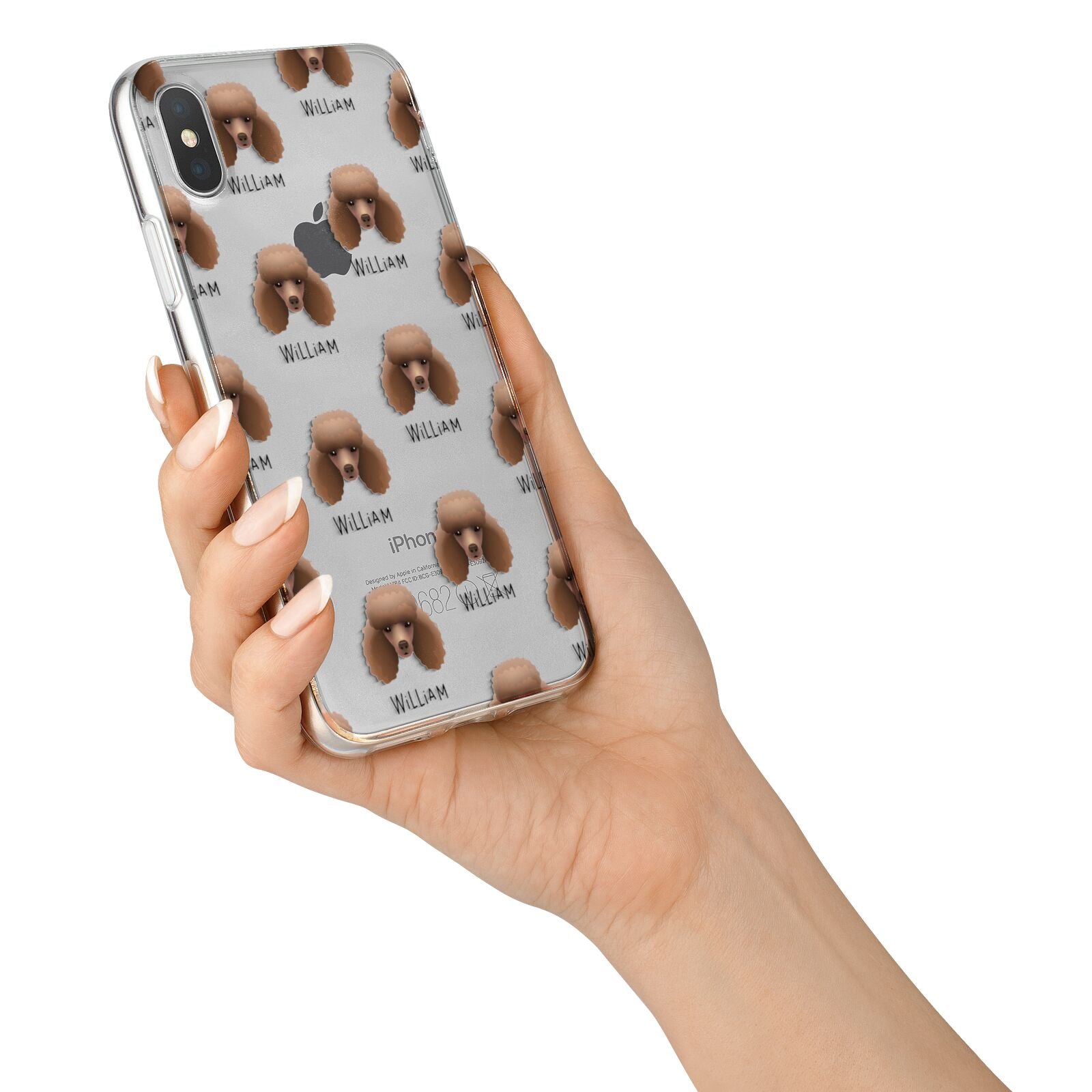 Miniature Poodle Icon with Name iPhone X Bumper Case on Silver iPhone Alternative Image 2