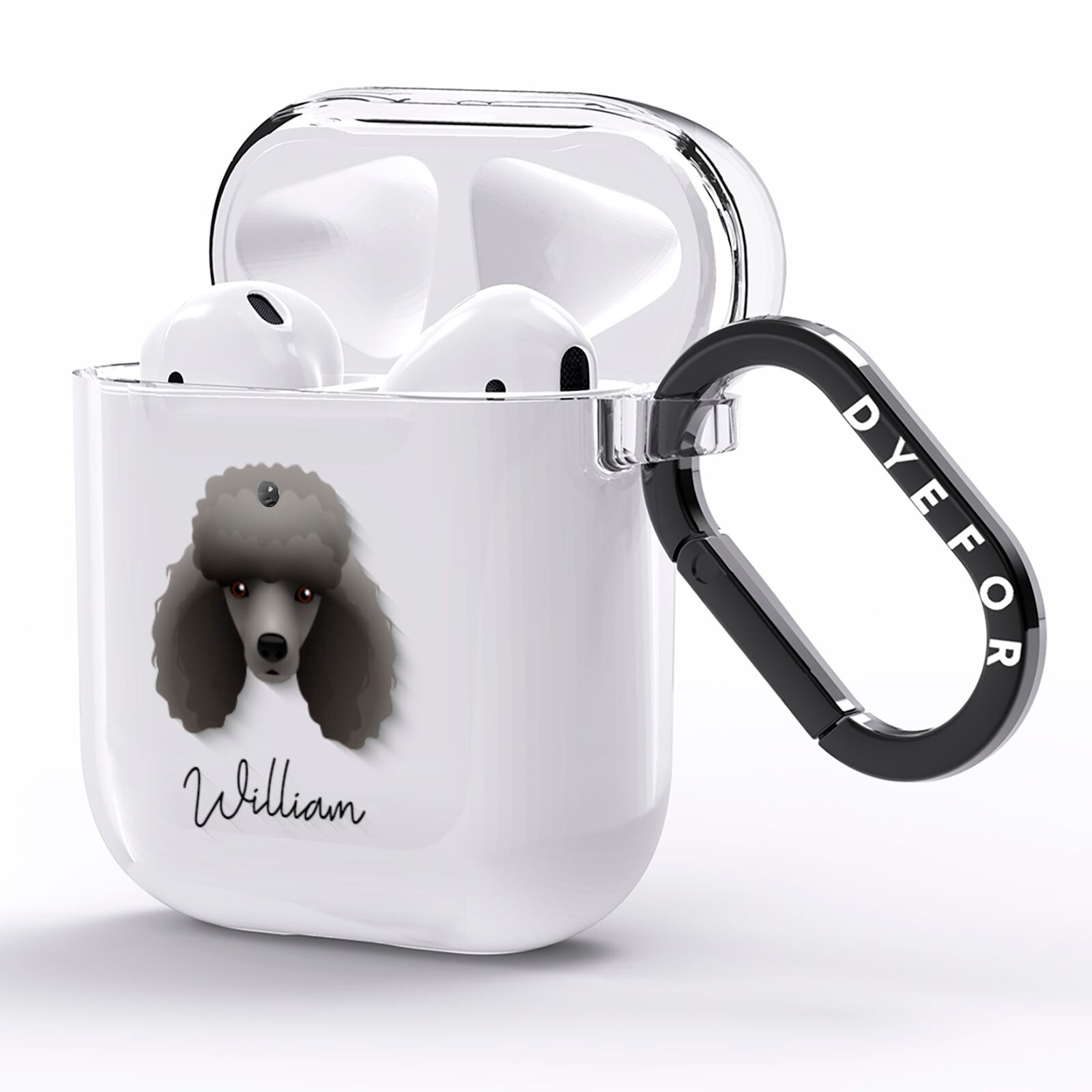 Miniature Poodle Personalised AirPods Clear Case Side Image