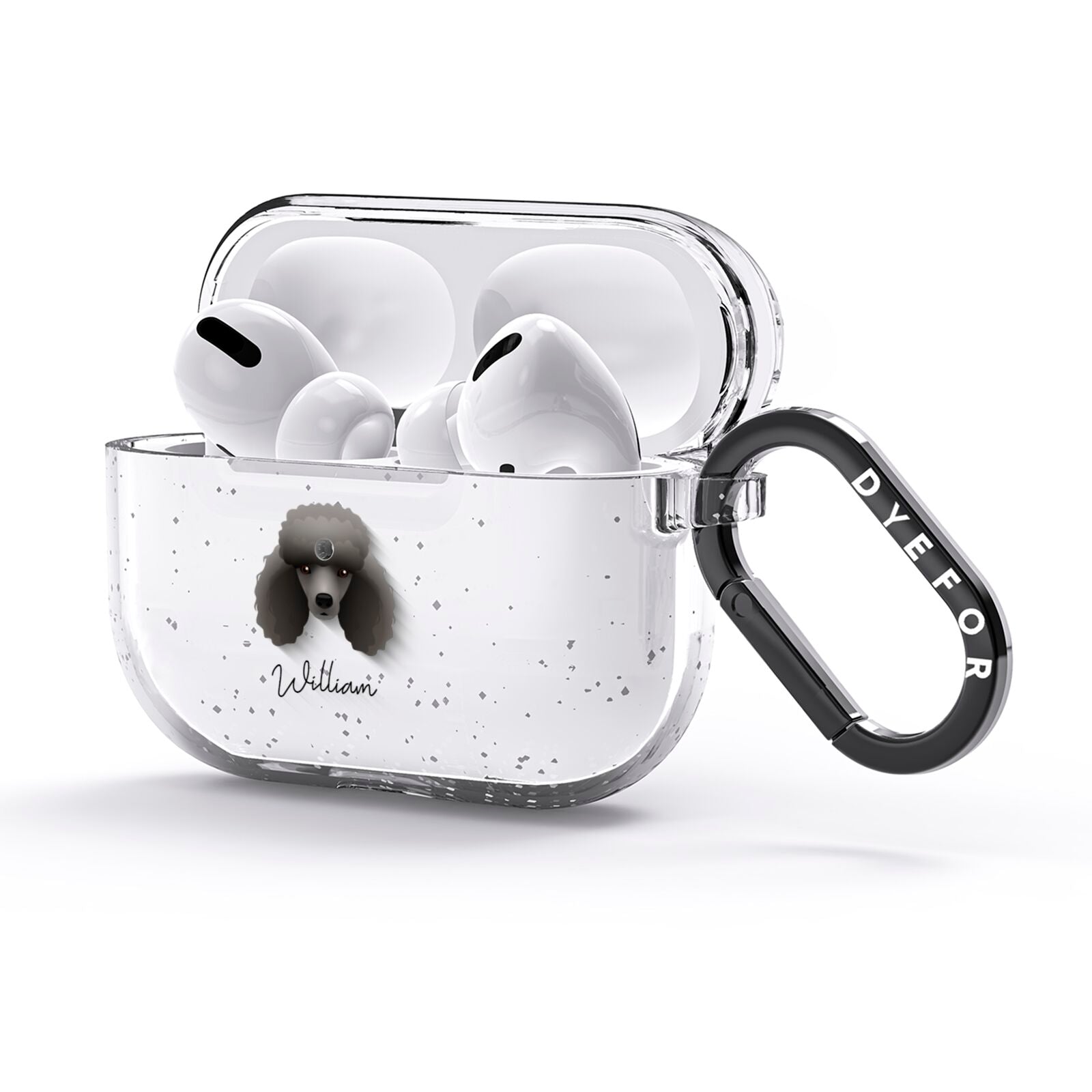 Miniature Poodle Personalised AirPods Glitter Case 3rd Gen Side Image