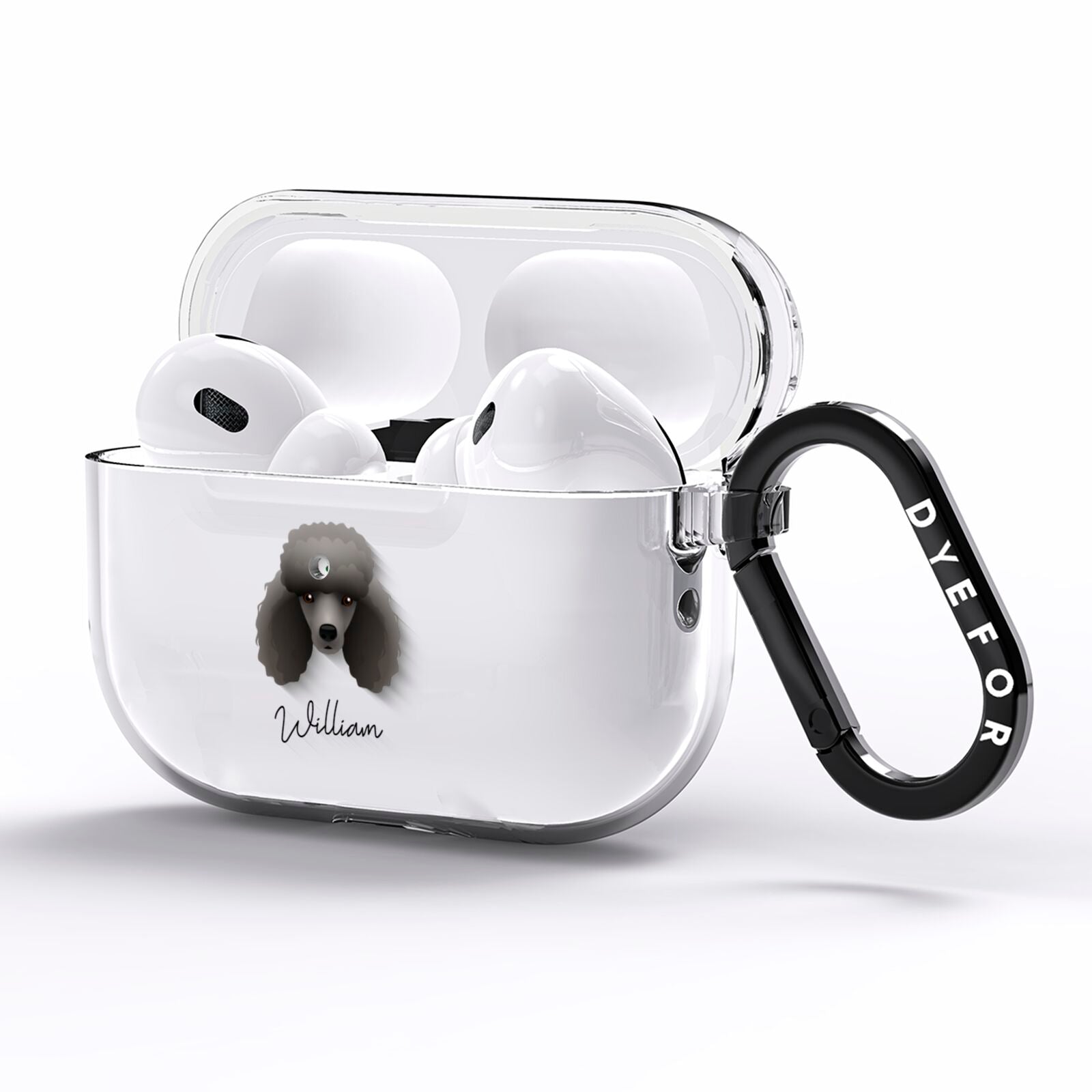 Miniature Poodle Personalised AirPods Pro Clear Case Side Image