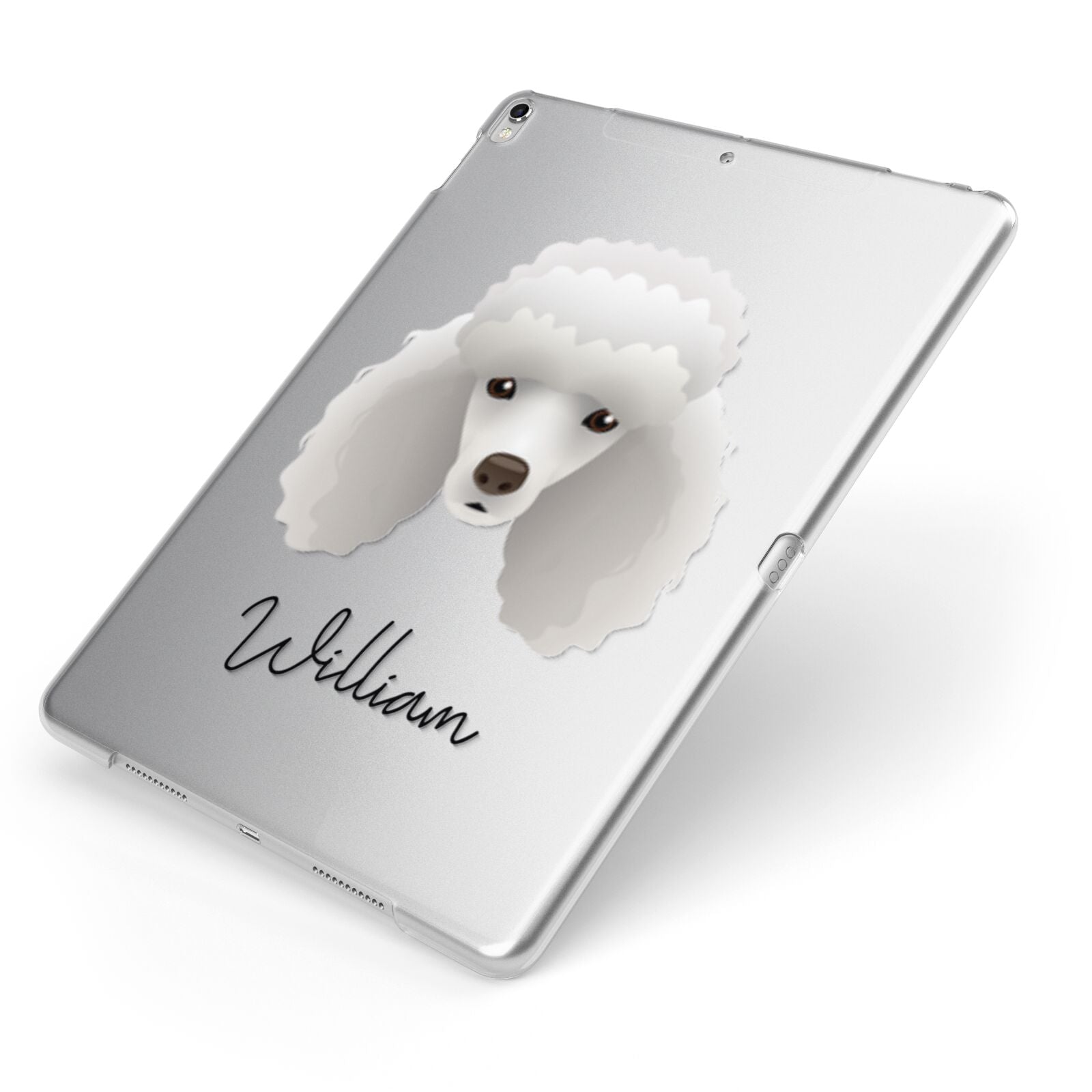 Miniature Poodle Personalised Apple iPad Case on Silver iPad Side View