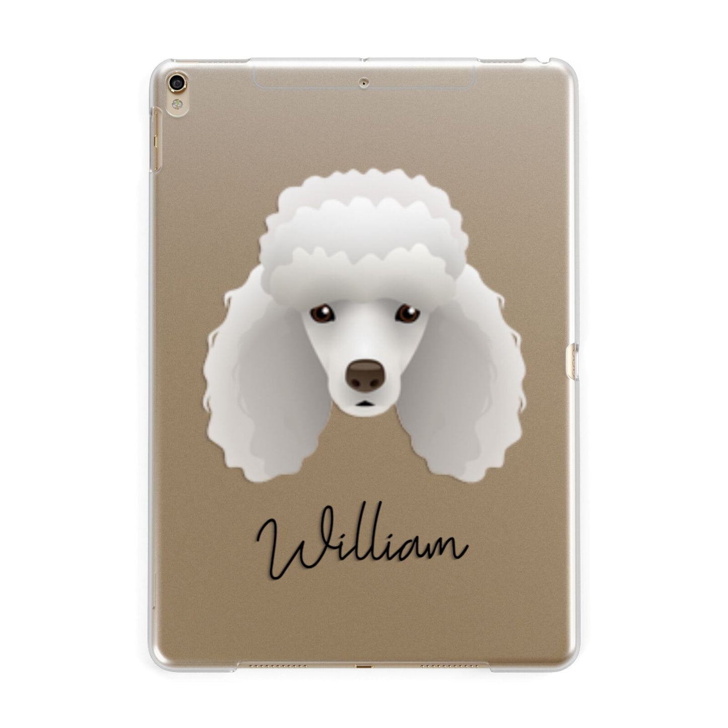 Miniature Poodle Personalised Apple iPad Gold Case