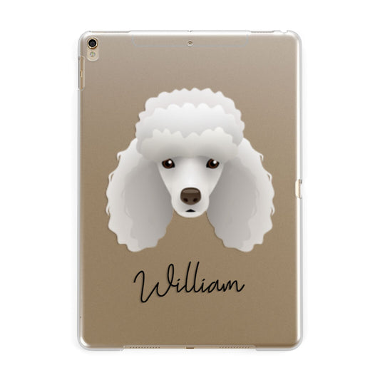 Miniature Poodle Personalised Apple iPad Gold Case