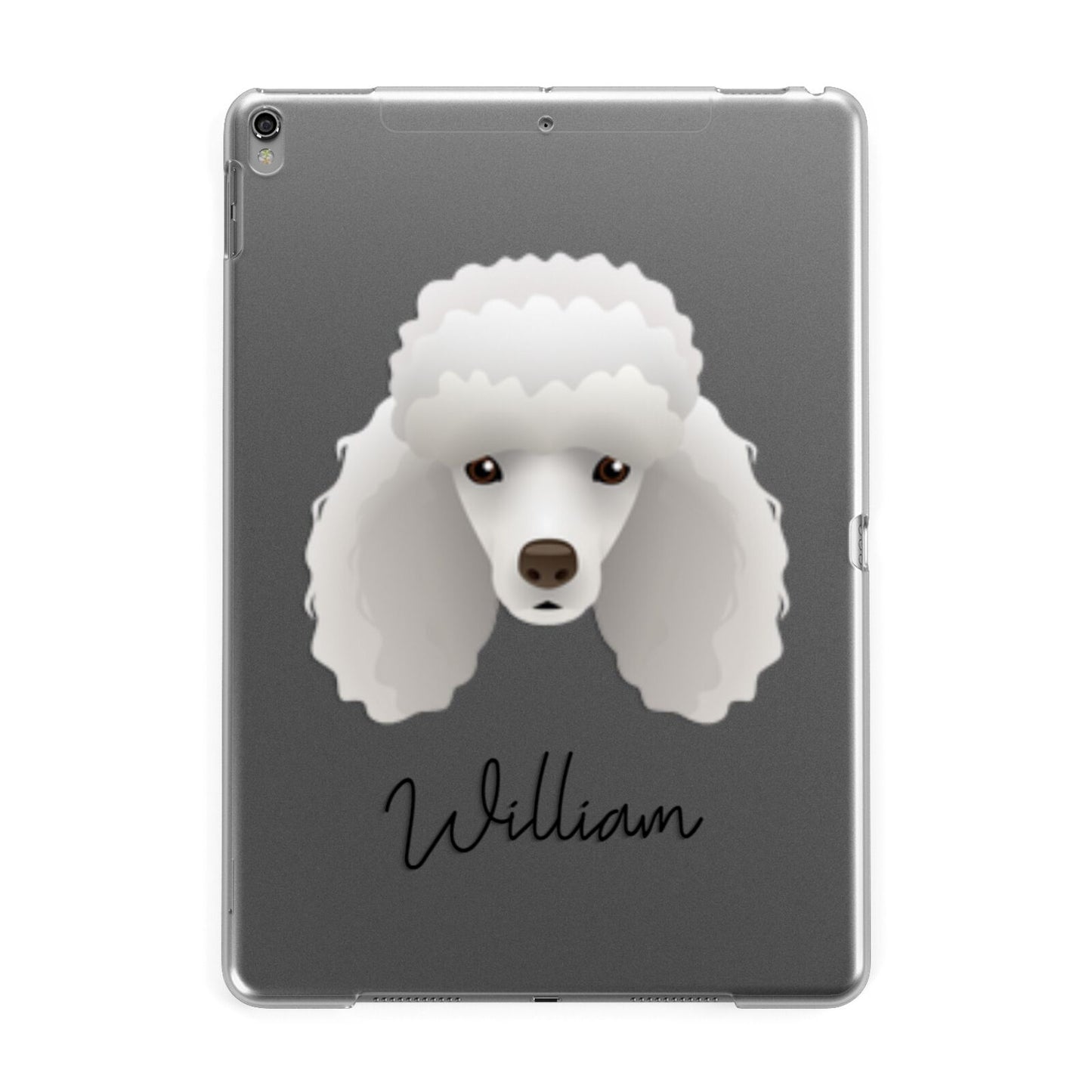 Miniature Poodle Personalised Apple iPad Grey Case