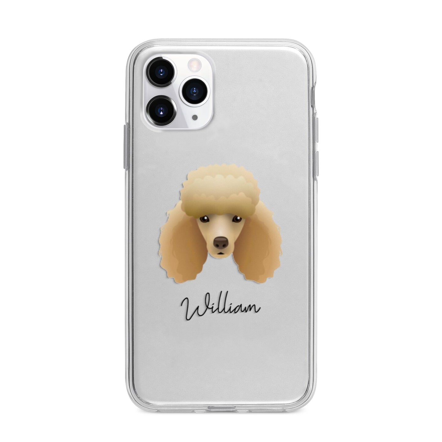 Miniature Poodle Personalised Apple iPhone 11 Pro in Silver with Bumper Case