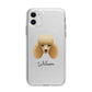 Miniature Poodle Personalised Apple iPhone 11 in White with Bumper Case