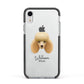 Miniature Poodle Personalised Apple iPhone XR Impact Case Black Edge on Silver Phone