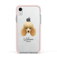 Miniature Poodle Personalised Apple iPhone XR Impact Case Pink Edge on Silver Phone