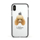 Miniature Poodle Personalised Apple iPhone Xs Impact Case Black Edge on Silver Phone