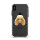 Miniature Poodle Personalised Apple iPhone Xs Impact Case White Edge on Black Phone