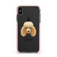 Miniature Poodle Personalised Apple iPhone Xs Max Impact Case Pink Edge on Black Phone