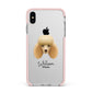 Miniature Poodle Personalised Apple iPhone Xs Max Impact Case Pink Edge on Silver Phone
